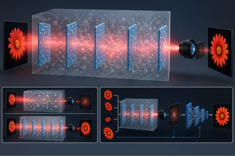 July 1, 2026 | Diffractive networks enable optical information transfer through random and unknown diffusers